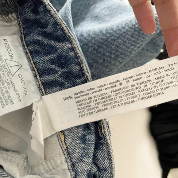 ZARA High Rise Distressed Rigid Straight Leg Jeans 2 - Picture 9 of 10